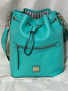 Dooney & Bourke Teal Drawstring Bucket Bag